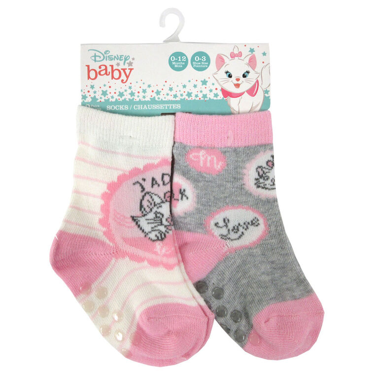 Disney 2 Pack Crew Sock Marie Pink 12 24m Babies R Us Canada