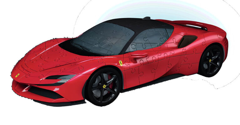 Ravensburger 3D Puzzle 11576 - Ferrari SF90 Stradale - The super sportscar with the iconic prancing horse logo as a 3D puzzle model car