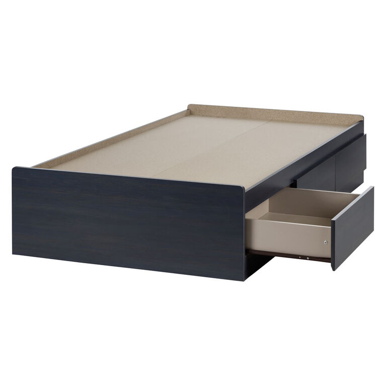 Aviron Mate's Platform Storage Bed with 3 Drawers- Blueberry