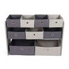 Toy Organizer with 9 Fabric Bins, Grey