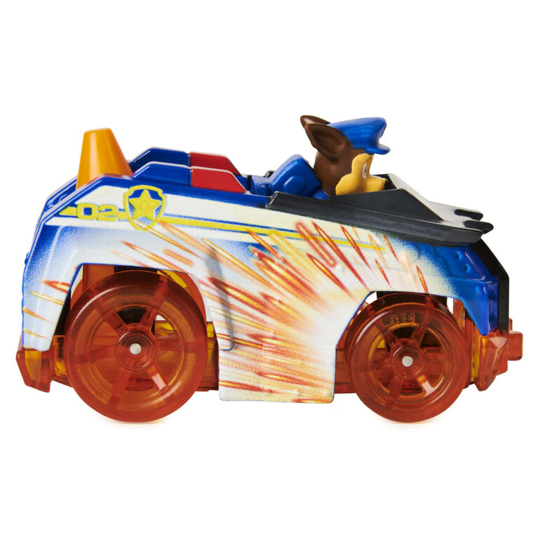 PAW Patrol, Véhicule Chase en métal moulé True Metal à collectionner, Série Étincelle à l'échelle 1:55