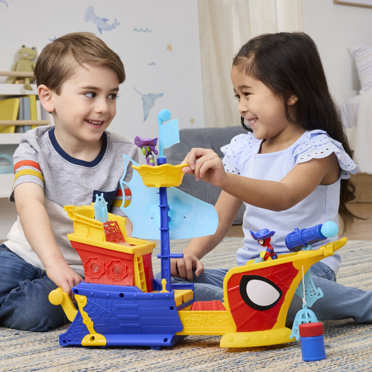 Marvel Spidey and his Amazing Friends Water-Webs Webs Ahoy Bubble Pirate Ship Toy