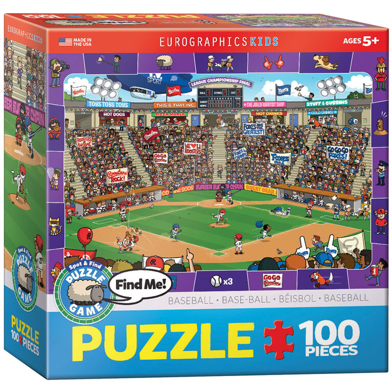 Eurographic Baseball Spot & trouver 100 Piece Puzzle