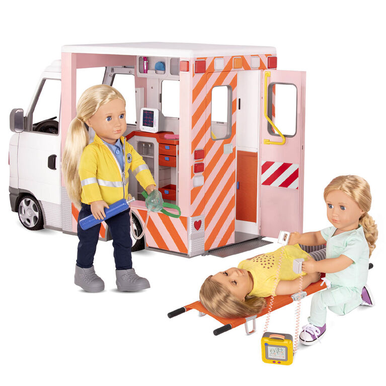 Ensemble Véhicule électronique pour poupée 46 cm, Rescue Ambulance, Our Generation