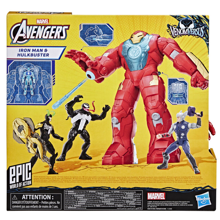 Marvel Avengers VenomVersus Epic World of Action Iron Man & Hulkbuster Armor Figure Set