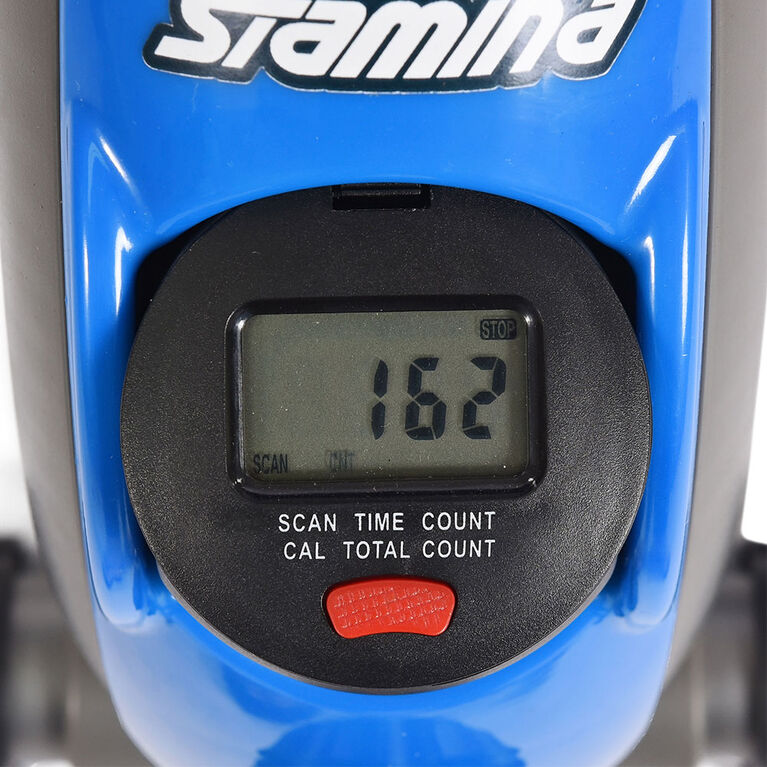 stamina mini exercise bike with smooth pedal system stores