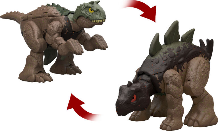 JURASSIC WORLD FIERCE CHANGERS DOUBLE DANGER Carnotaurus & Stegosaurus