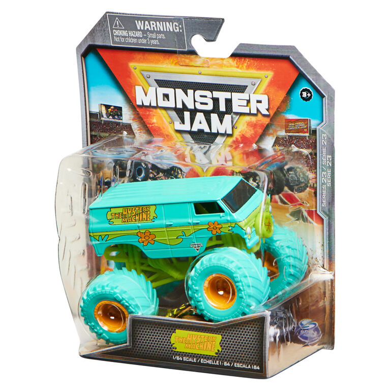 Monster Jam, Official Mystery Machine Monster Truck, Die-Cast Vehicle, Nitro Neon Series, 1:64 Scale