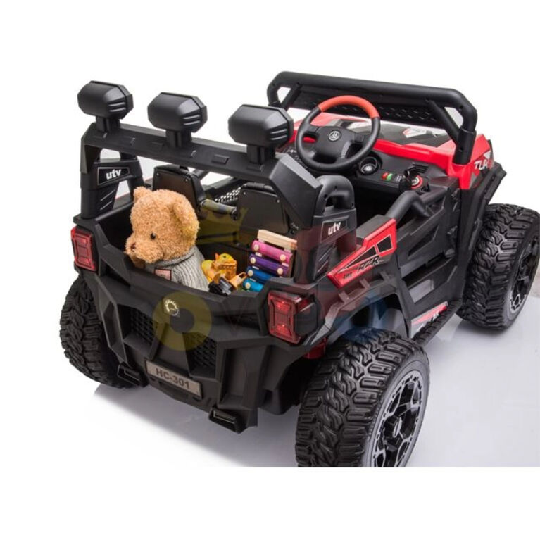 KidsVip 12V Kids and Toddlers Junior Sport Utility Ride On Buggy/UTV w/Remote Control - Green - English Edition