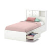 Little Smileys Mates Bed with 3 Drawers- Pure White