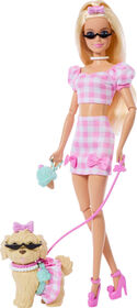 Barbie Twinning Looks Fashion Doll with Pet Dog, Matching Pink Clothes & Accessories, Blonde