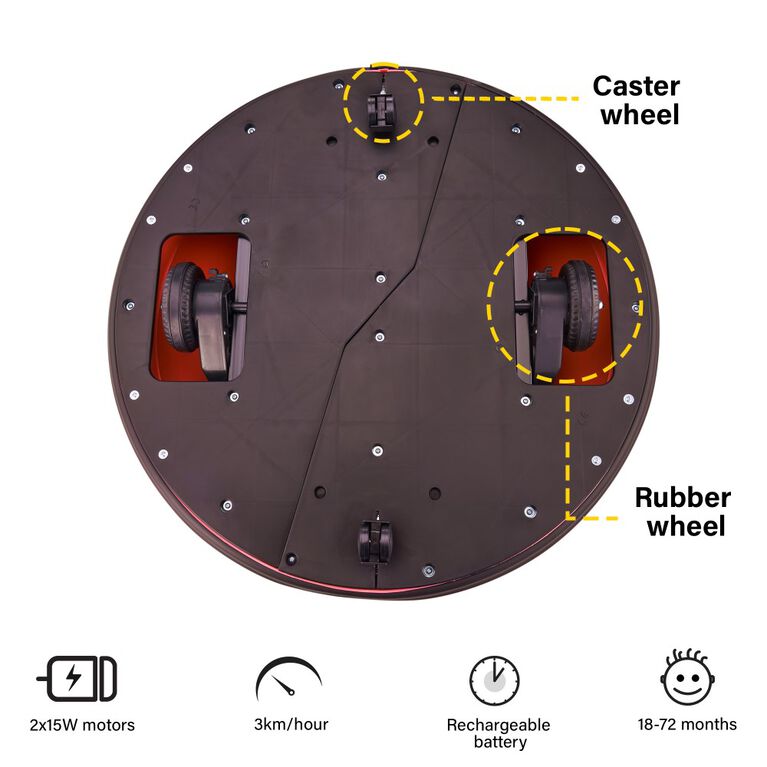 Voltz Toys Round Bumper 360 Rotation with Remote, Red