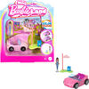 Barbie Mini BarbieLand Doll & Toy Vehicle Sets, 1.5-inch Barbie Doll & Iconic Toy Vehicle with Color-Change Surprise - Convertible