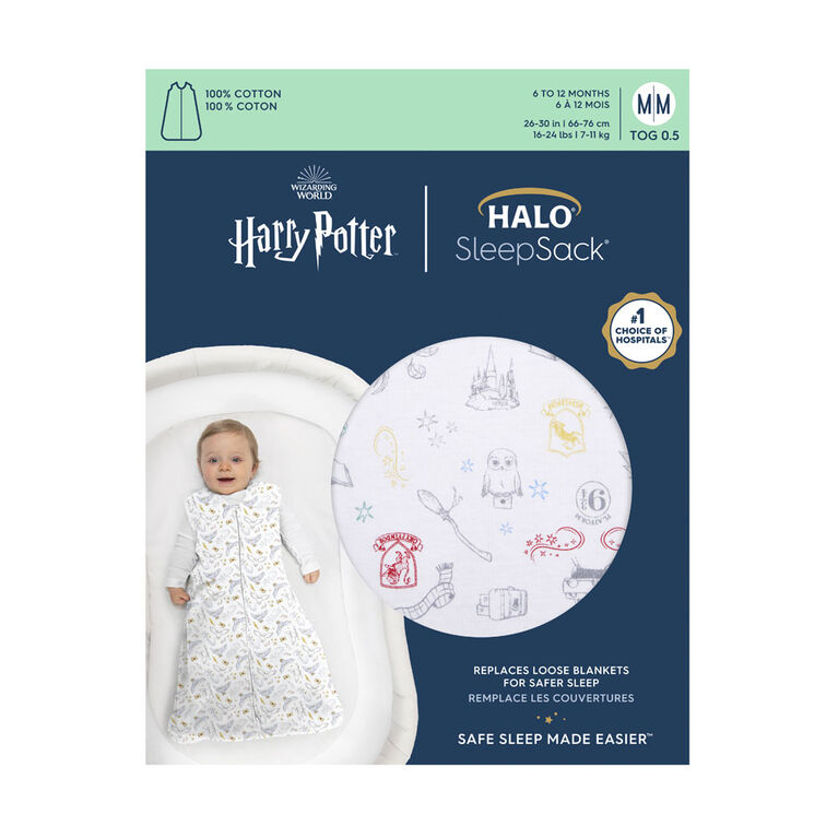 HALO SleepSack Wearable Blanket - Cotton - Harry Potter - Enchanted Medium 6-12 Months