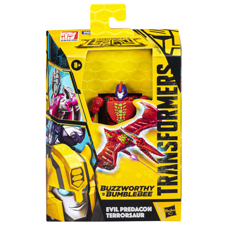 Transformers Generations Legacy Buzzworthy Bumblebee, figurine Evil Predacon Terrorsaur classe Deluxe - Notre exclusivité