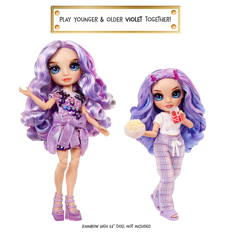 Rainbow High Jr High PJ Party Violet (Purple) 9" Posable Doll