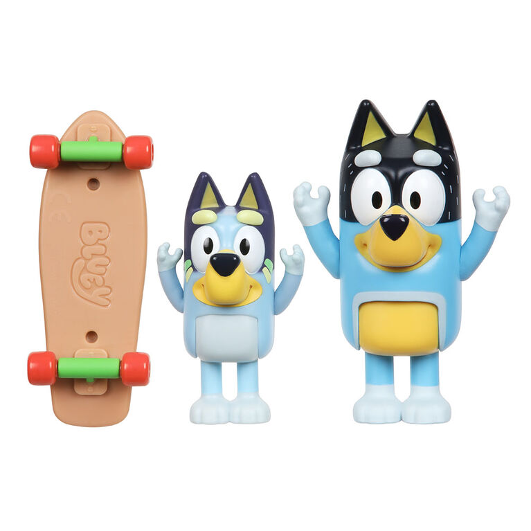 Bluey Figure 2 Pack- Skateboard - Bluey and Bandit