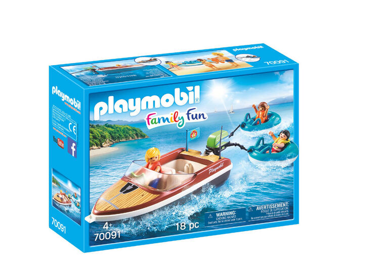 Bateau avec bouées et vacanciers, Playmobil Family Fun