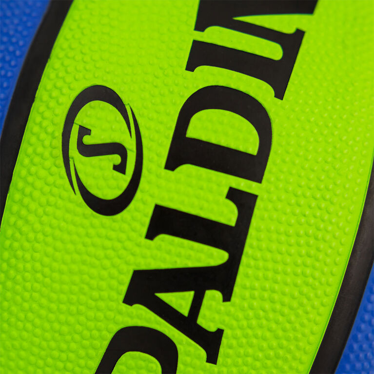 Ballon de basketball en caoutchouc pour toute surface Spalding Varsity, taille officielle 7 (29-1/2 po), bleu/vert