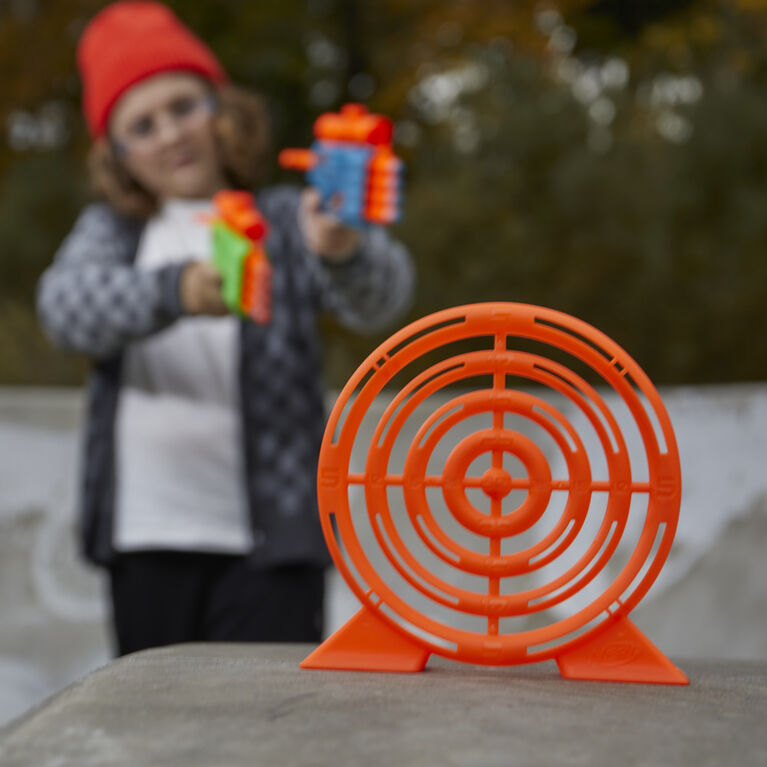 Nerf Elite 2.0 Face Off Target Set, Includes 2 Dart Blasters and Target and 12 Elite Nerf Darts, Toy Foam Blasters