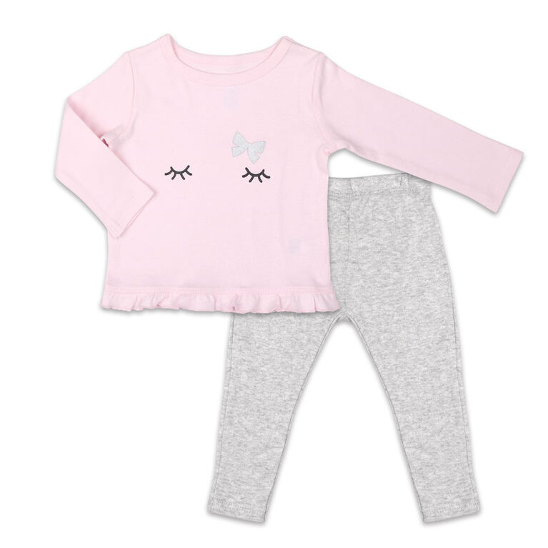 Koala Baby Shirt and Pants Set, Pink/Grey - 0-3 Months