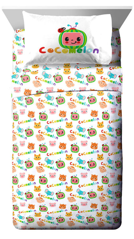 CoComelon 'Animals' 3-Piece Twin Sheet Set, 100% Polyester