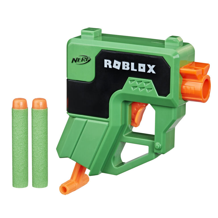 Nerf Roblox Phantom Forces : Boxy Buster, blaster à fléchettes, poignée d'amorçage, 2 fléchettes Nerf Elite, code pour article virtuel