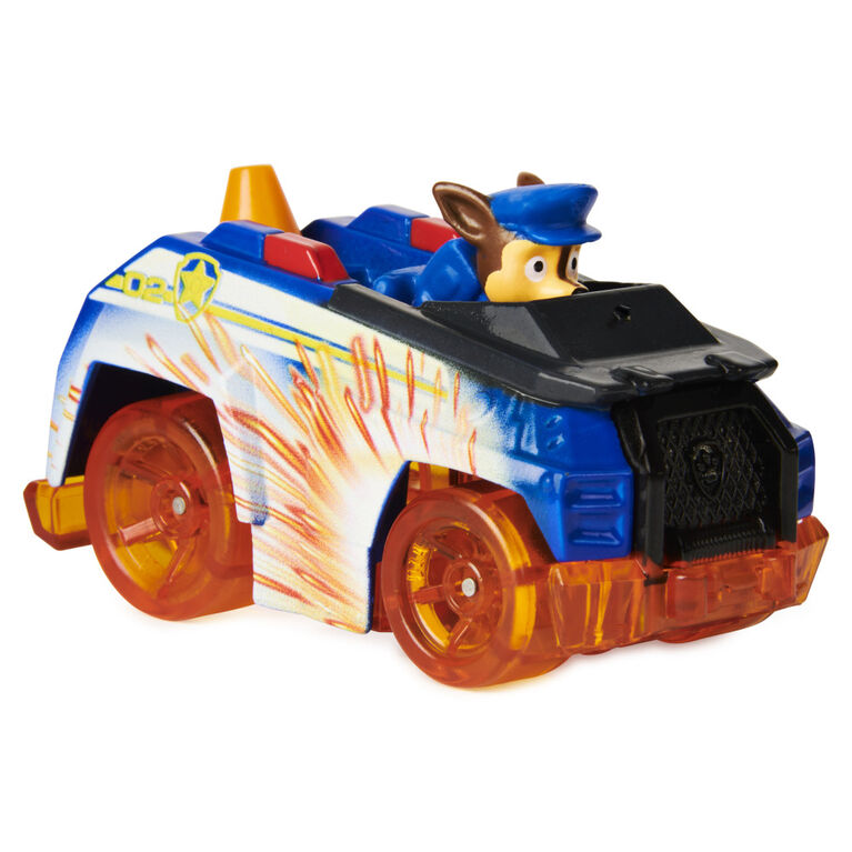 PAW Patrol, Véhicule Chase en métal moulé True Metal à collectionner, Série Étincelle à l'échelle 1:55