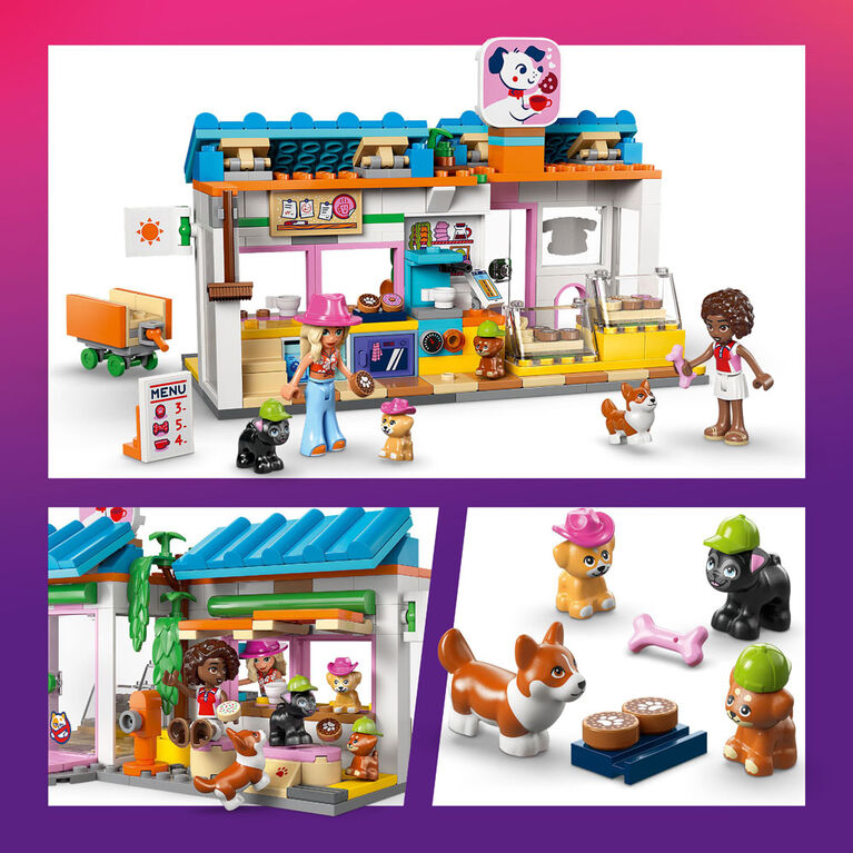 LEGO Friends La Boulangerie de G&acirc;teries pour Chiens - Ensemble de Jouet de Construction avec 2 Minipoup&eacute;es et 4 Chiens - 42677