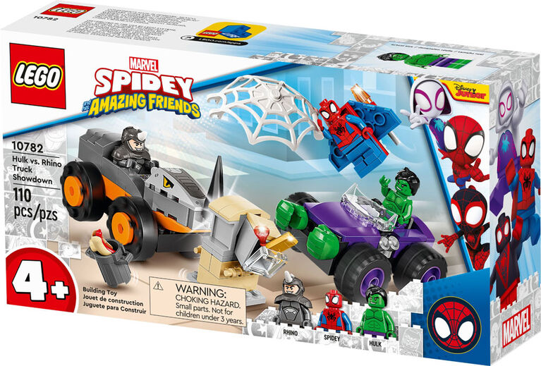 LEGO Marvel Spidey And His Amazing Friends Hulk vs. Rhino Truck Showdown 10782 (110 Pieces)