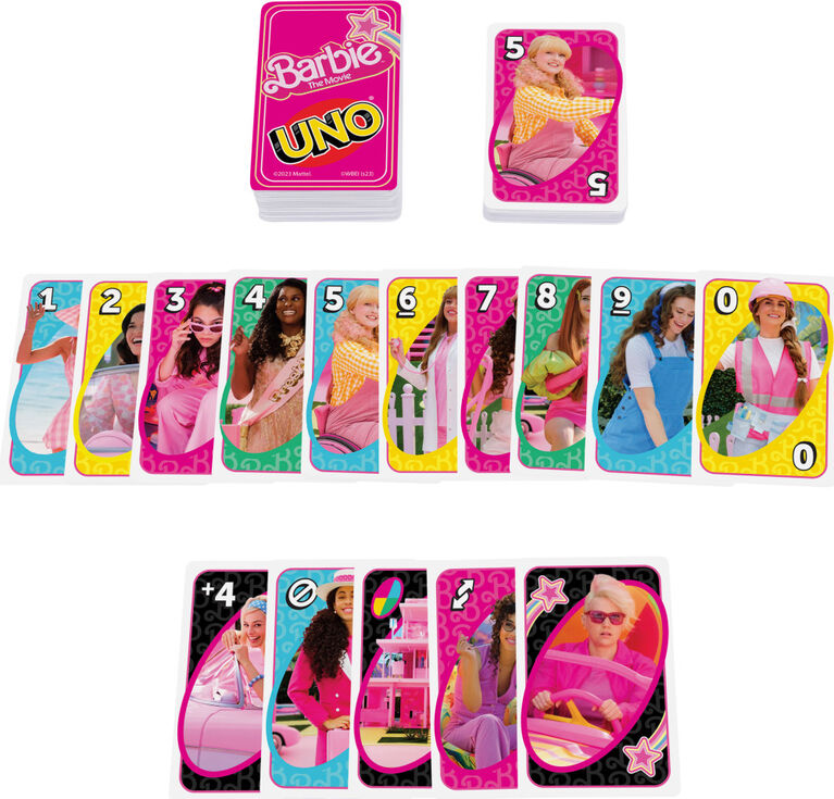 UNO Barbie The Movie Card Game, Inspired by the Movie