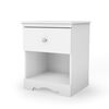 Crystal 1-Drawer Nightstand - End Table with Storage- Pure White