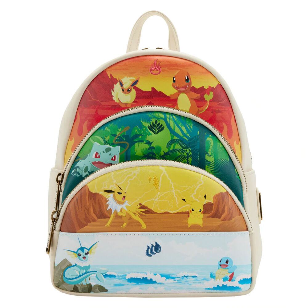Loungefly Pok mon Elements Triple Pocket Mini Backpack English