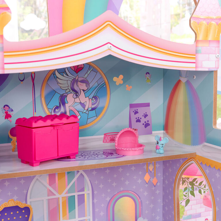 KidKraft Rainbow Dreamers Unicorn Mermaid Dollhouse with EZ Kraft Assembly - R Exclusive