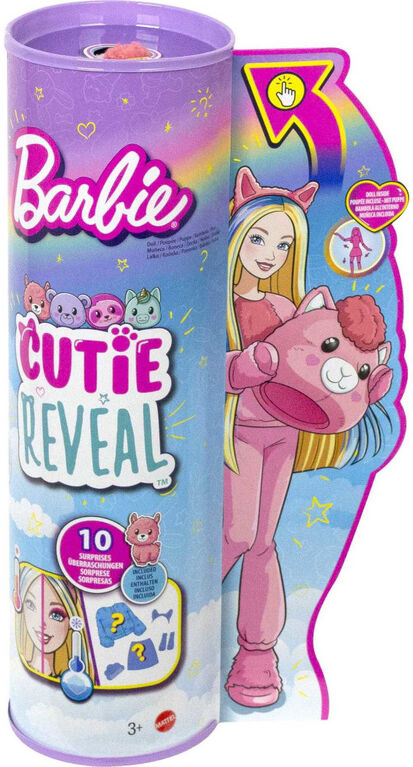 Barbie-Poupée Cutie Reveal-Costume de lama et 10 surprises