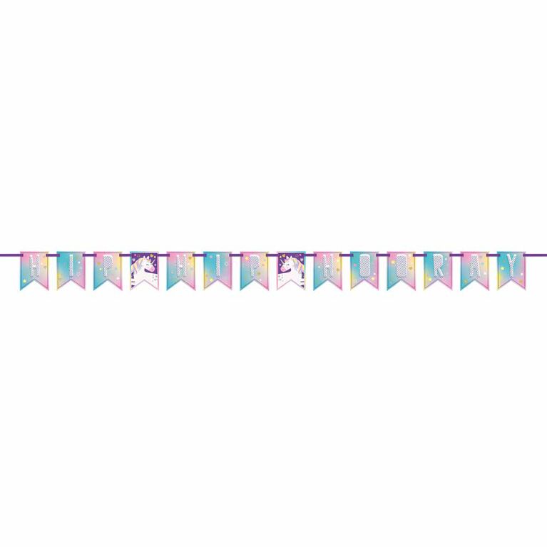 Unicorn Party Pennant Banner, 7 ft - English Edition