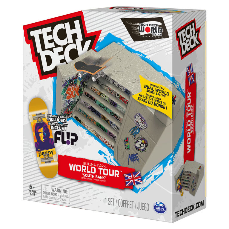 Tech Deck, Build-A-Park World Tour, South Bank, Coffret rampe avec fingerboard Signature - Édition anglaise