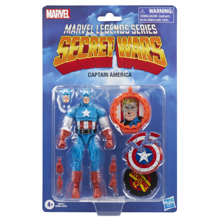 Marvel Legends Series Captain America, Avengers Retro Marvel Comics Secret Wars Collectible 6 Inch Action Figure