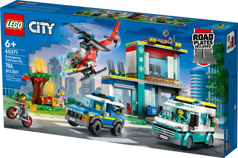 LEGO City Le QG des véhicules de secours 60371 Ensemble de jeu de  construction (706 pièces)