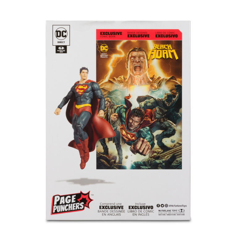DC Direct - Figurine de 7 pouces avec une bande dessinée - Black Adam Comic - Superman Figurine
