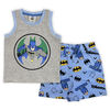 Batman 2 Piece Short Set - Grey Mix/Blue