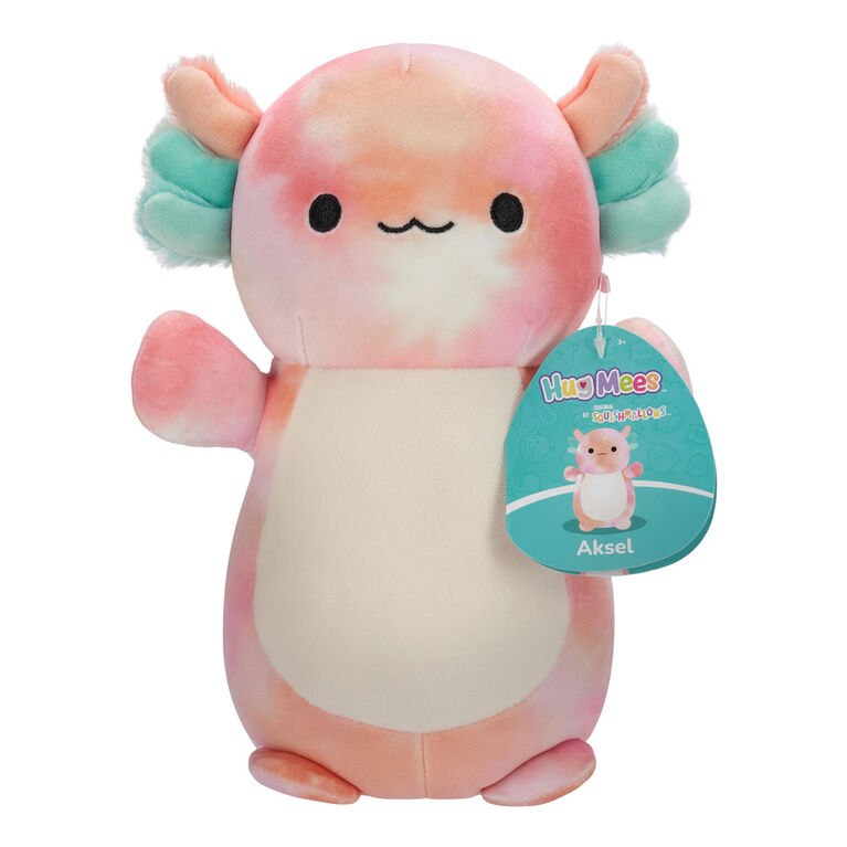 Squishmallows Hugmees de 25,4 cm - Aksel l'axolotl teinture sur noeuds pêche