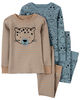 Ensemble pyjama 4 pièces en coton ajusté à imprimé d’ours bleu Carter's 9M