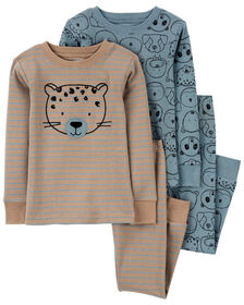 Ensemble pyjama 4 pièces en coton ajusté à imprimé d’ours bleu Carter's 9M