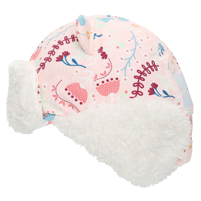 FlapJackKids - bébé, enfant en bas âge, enfants, filles - chapeau de trappeur hydrofuge - doublure Sherpa - rose fleuri - moyen 2-4 ans