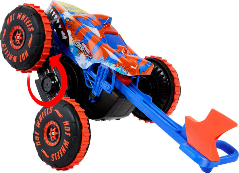 Hot Wheels Monster Trucks-V&eacute;hicule Tiger Shark Escaladeur-&agrave; piles