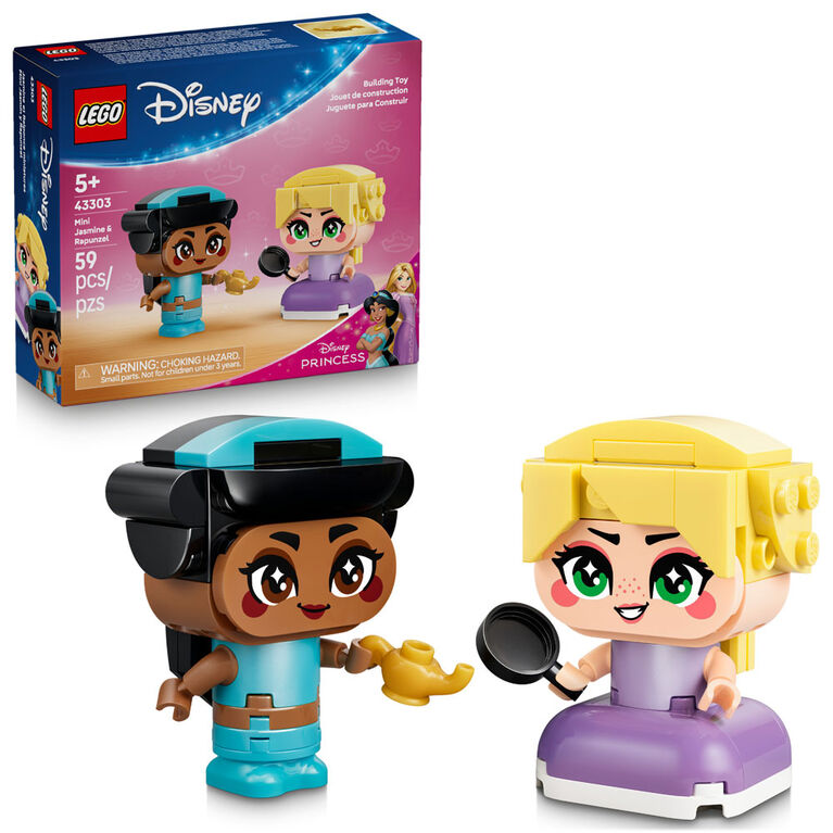 LEGO Disney Princess Jasmine et Raiponce Miniatures, Jouet de Construction Inspir&eacute; de Films de Disney pour Jeu de Simulation 43303