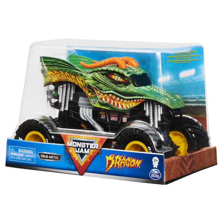 Monster Jam, Official Dragon Monster Truck, Die-Cast Vehicle, 1:24 Scale