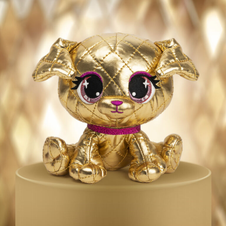 GUND P.Lushes Designer Fashion Pets Limited-Edition Goldie La'Pooch Puppy Premium Stuffed Animal, Gold and Pink, 6"