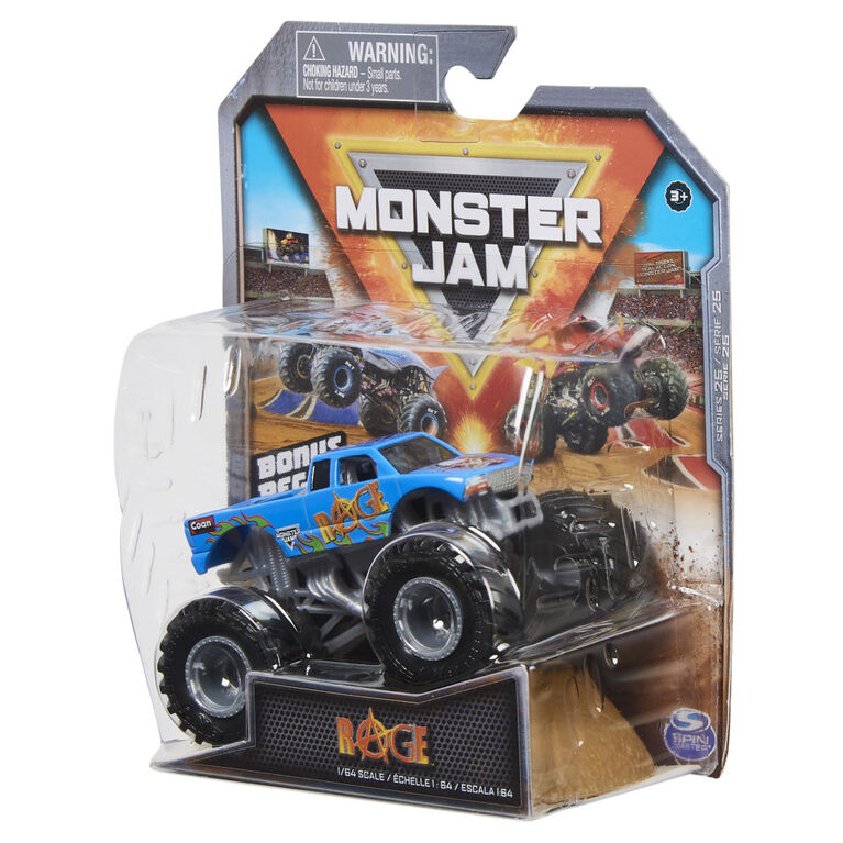 Monster Jam, Official Rage Truck, Die-Cast Vehicle, 1:64 Scale